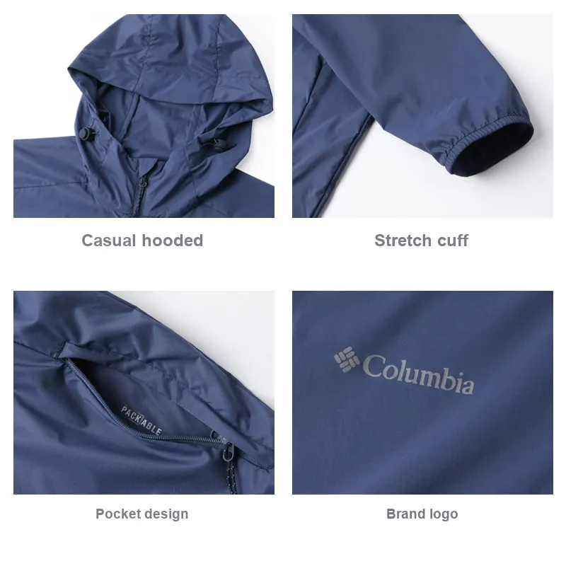 Columbia Breathable And Windproof Sun Protection Clothing Men's Blue-3