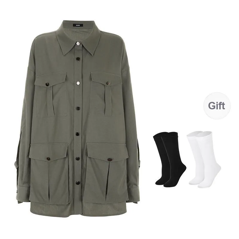 BSEVENI Shirt Women's Army Green-0