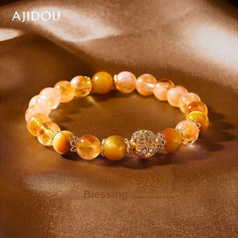 AJIDOU Citrine Bracelets Unisex Gold-1