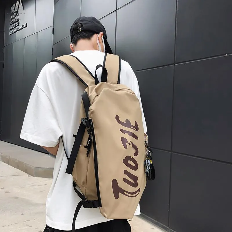 HCXK Nylon Backpack Regular Unisex White/Black/Khaki-14