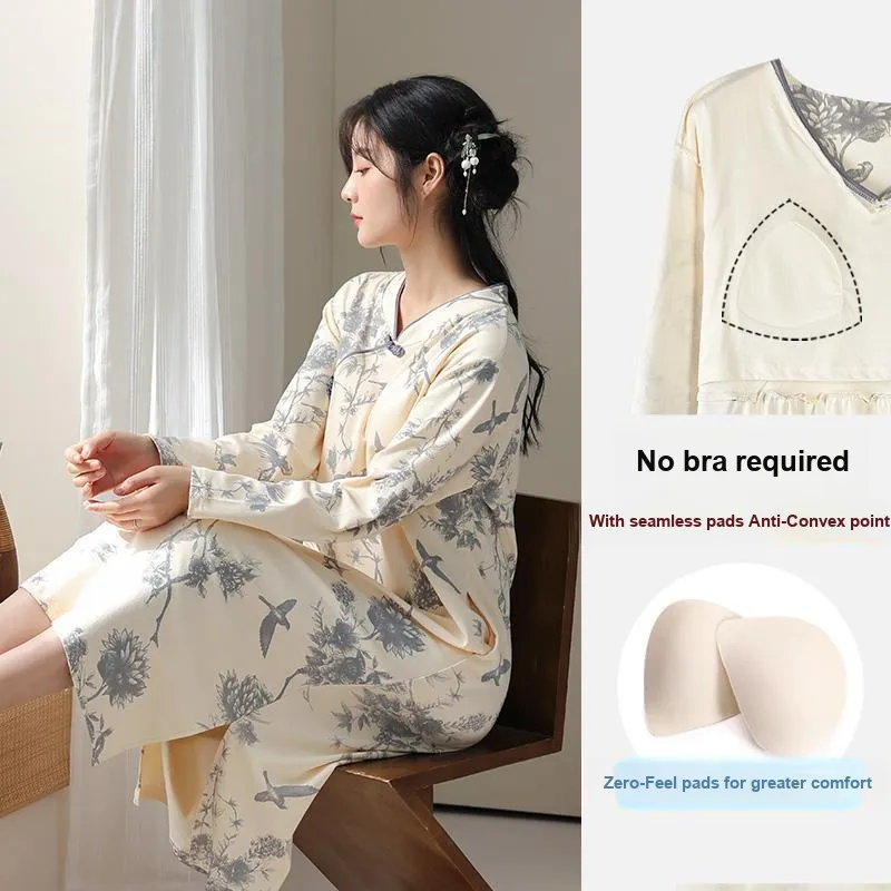 Lan Miao Long Sleeved Dress Women's Light Gray-3