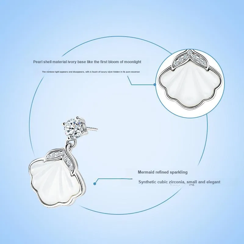 Disney Princess S925 Silver Stud Earrings Women's-7