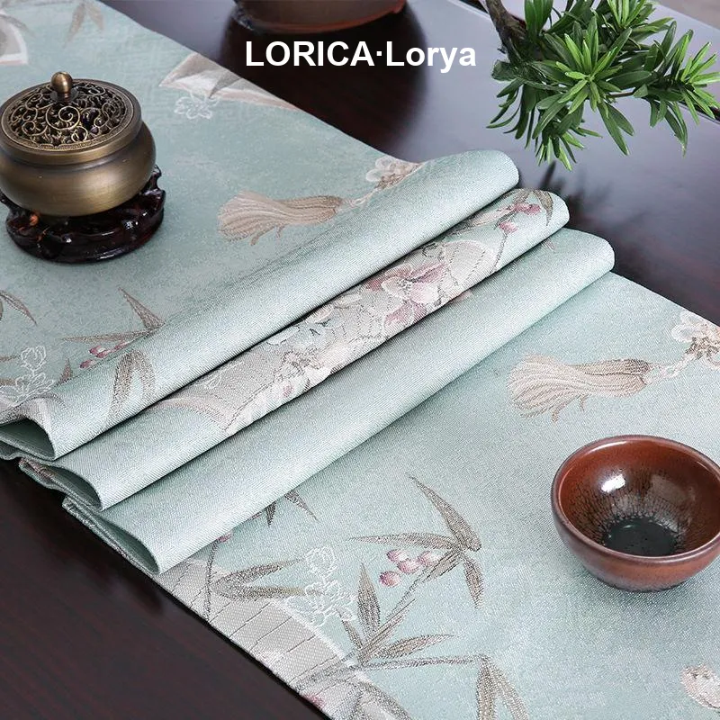 LUOYIJIA Fabric Painted Fan New Chinese Style Table Runners Chinoiserie Tea Mats Zen Fabric Tea Tables-1