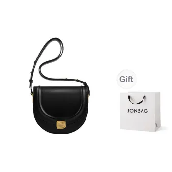 JONBAG Synthetic Leather Shifting Sand Bag Saddle Bag Shoulder Bag Small Size Women's Black