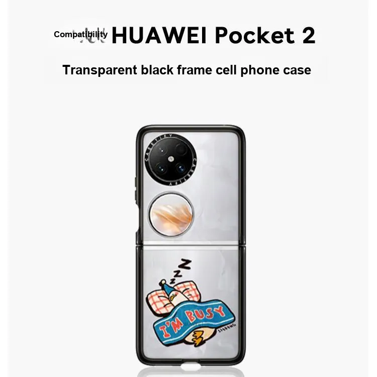CASETIFY PC+TPU Material Busy Sleeping Phone Cases Compatibility With HUAWEI Pocket 2-1