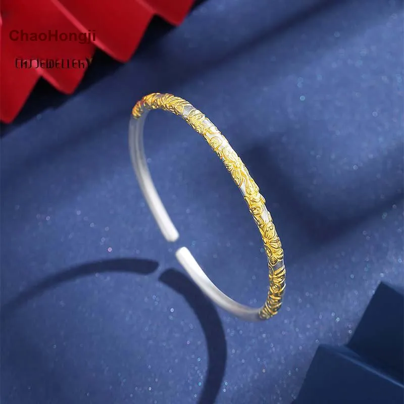 CHAOHONGJI 999 Fine Silver Bangles Women's-3