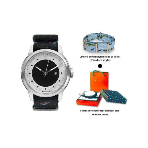 HYPERGRAND Watch Кварцевый механизм Нейлоновый ремешок Черный циферблат Унисекс NWM4AVIA