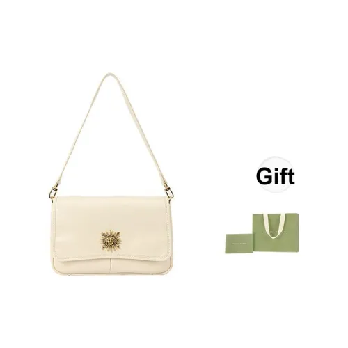 VANESSA HOGAN Сумка из коровьей кожи Сумка через плечо Сумка на плечо Женская Экрю Черная