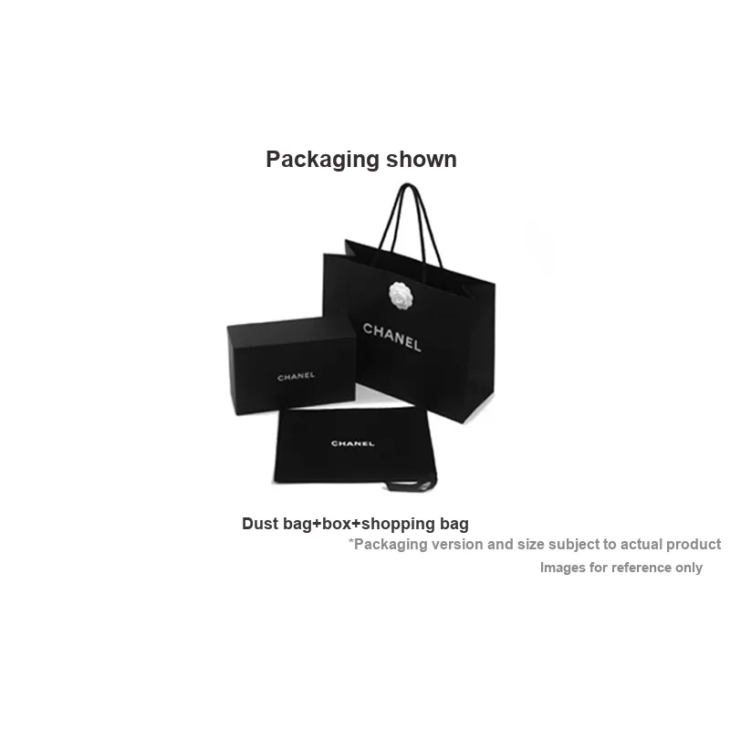 CHANEL Grain Cow Leather Makeup Bag Chain Bag Makeup Case Women's Black-6