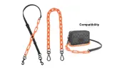[Orange]Acrylic Leather Strap+Orange Decorative Chain 40cm
