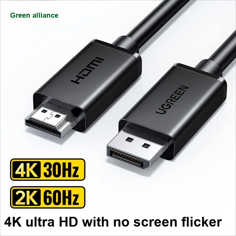 UGREEN Data Cable Adapter DP To HDMI Adapter Cable 4K Edition For Computer Monitor DisplayPort Connectivity-1
