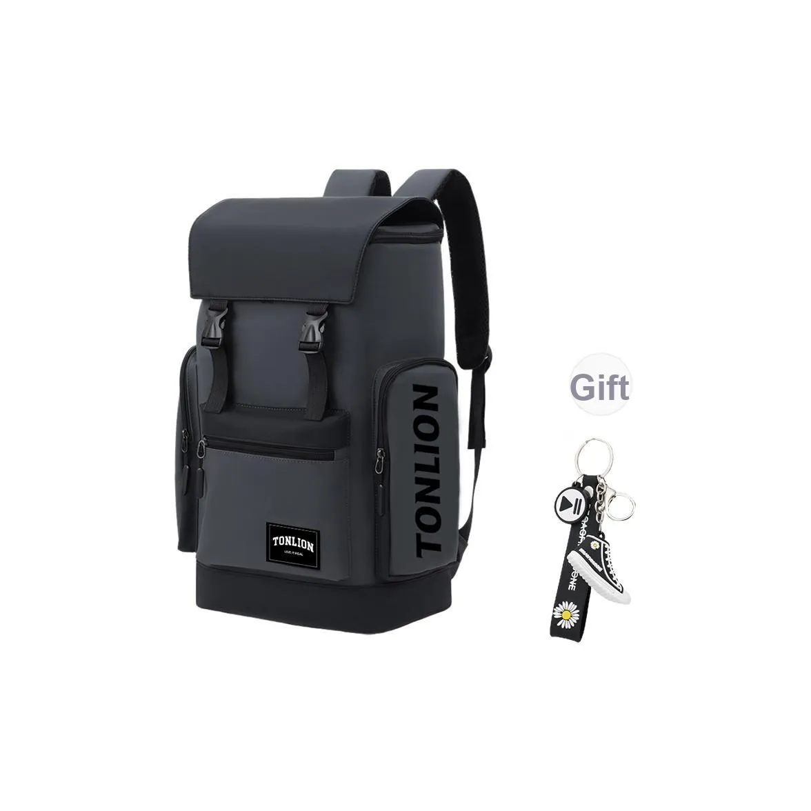 Tonlion Ткань Рюкзак Унисекс Черный Серый