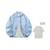 Light Blue (with White Stripes Short-Sleeved)