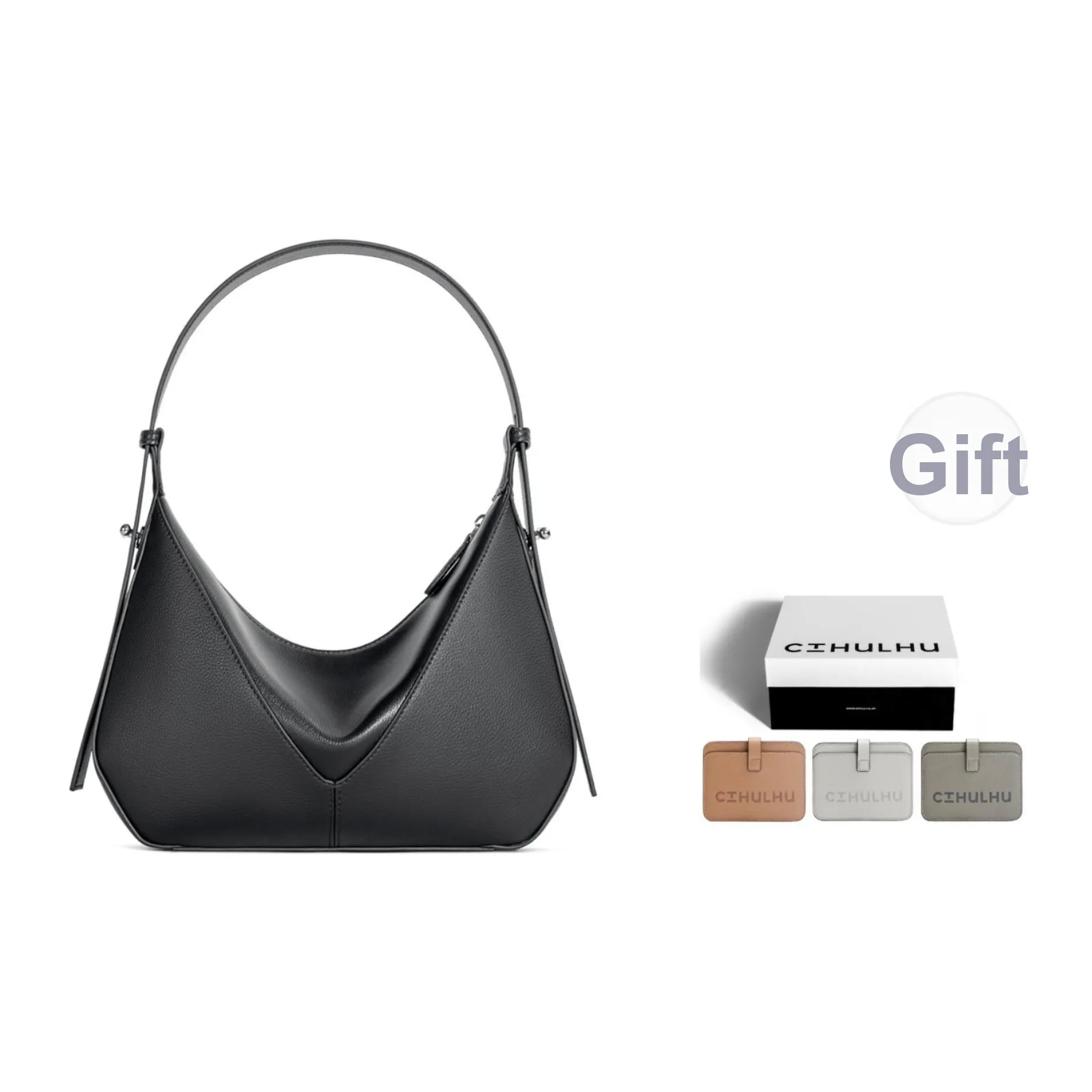 Cthulhu Коровья кожа Gondola Сумка на плечо Портативная Одно плечо Корзина Сумка на плечо Средний Женские Экрю черный