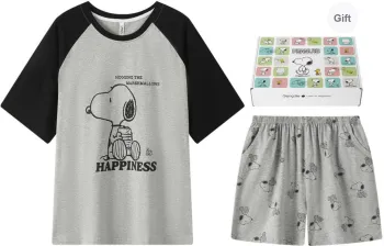 Gongdie x SNOOPY/, Pajama Set Women's Gray, Gift Box Set