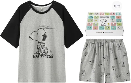 Gongdie x SNOOPY/, Pajama Set Women's Gray, Gift Box Set