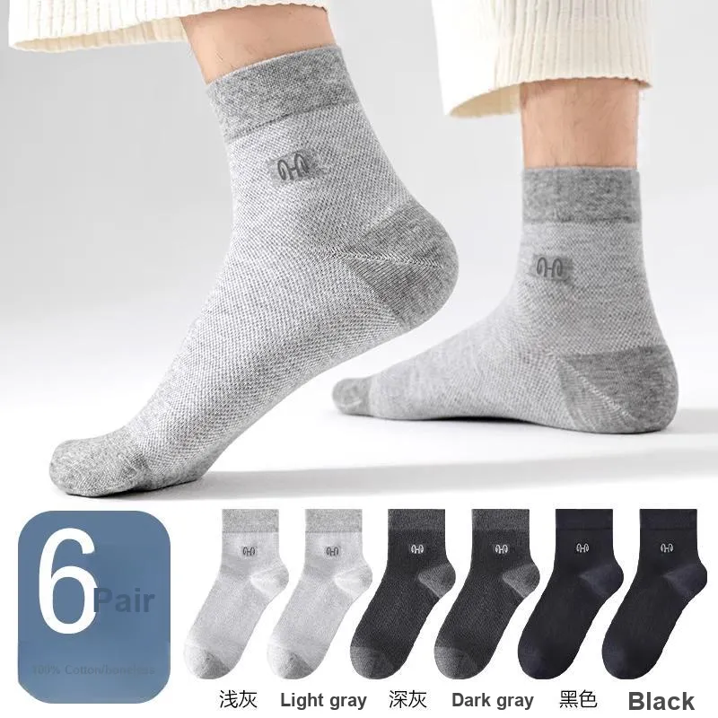 H YXIANG Mid Calf Socks Men's 6 Pack-15