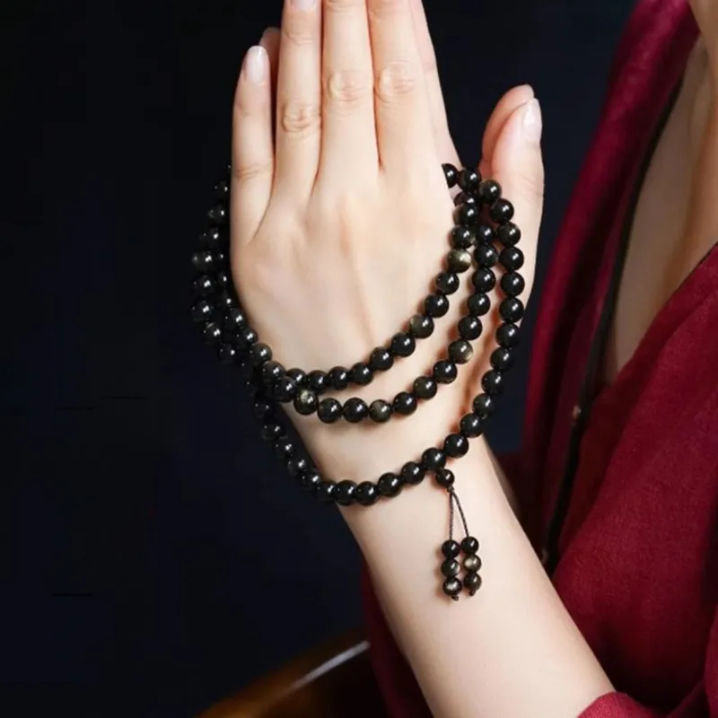 EADDA JEWELRY Natural Obsidian Bracelets Unisex-2