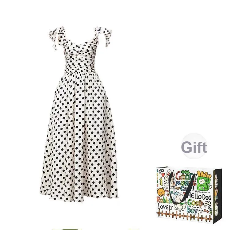 Pzhk Sleeveless Dress Women's Polka Dot Includes Bag