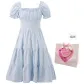 Blue Polka Dot Long Skirt+Box