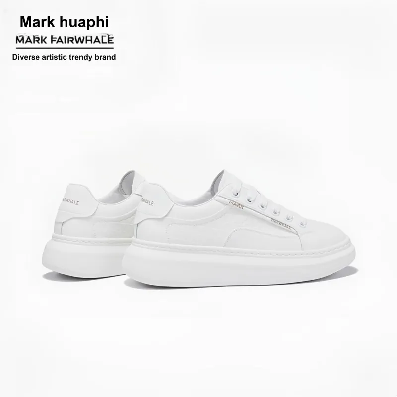 FAIRWHALE White Moonlight Collection Small White Shoes Low Top Minimalist Versatile Men's White-5