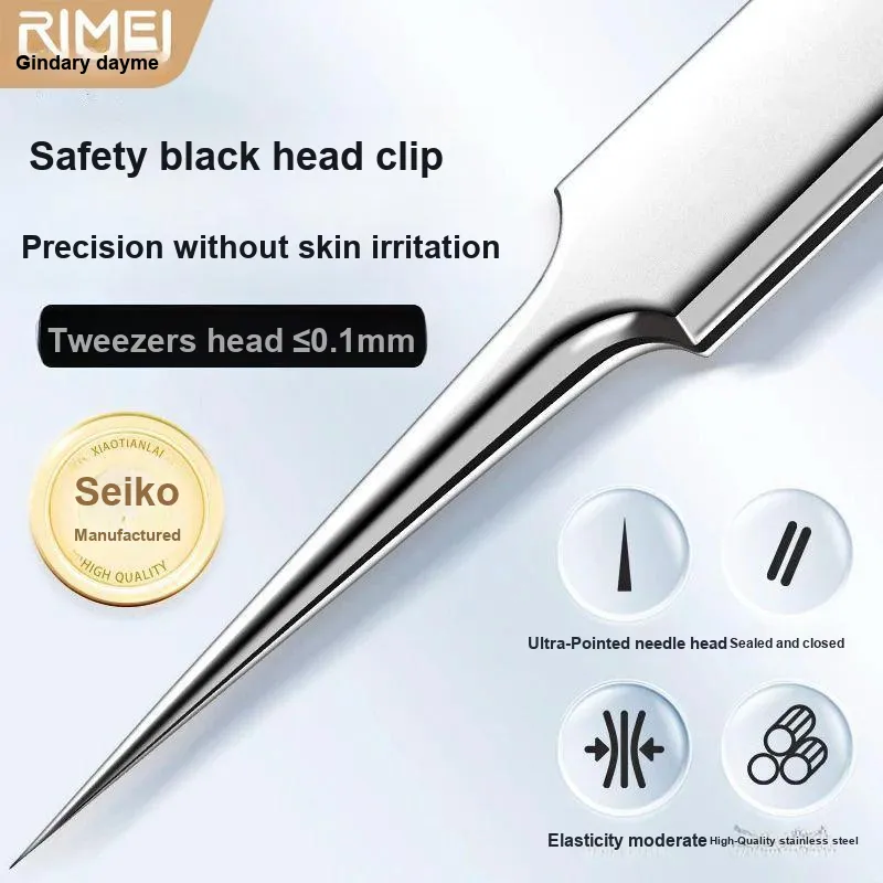 RIMEI Stainless Steel Super Fine High Precision Pimple Needle Cell Clip Combination Cleaning Blackheads