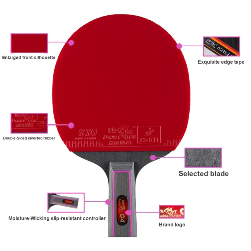 DOUBLEFISH Ping Pong Paddles Unisex Pure Wood Red