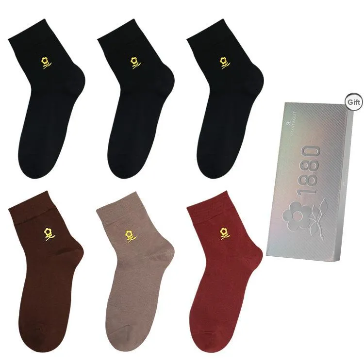 Montagut Knee High Socks Men's Gift Box Of 6 Doubles-2