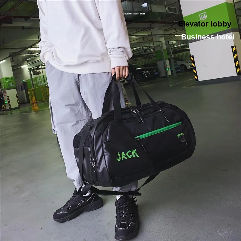 PULUWIRR Oxford Gym Bag Medium Size Unisex White, Black-5