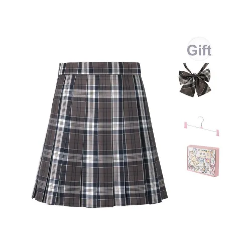 RIMUXINGHE [Ji Чай 43cm] Клетчатая юбка + арочные галстуки женская униформа