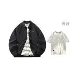 Black (Comes with White Stripes Short-Sleeved)