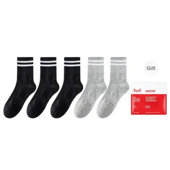 MIIOW Mid Calf Socks Unisex Shopping Bag 5 Pack
