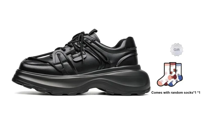 BUFFALO BOUND Anti Slip Wear Resistant Low Top Chunky Sneakers Unisex Starburst Black-0