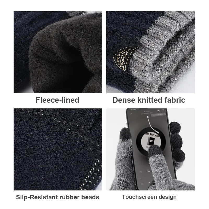 DENSSYNE Antarctic Fleece Knit Gloves Men's-1