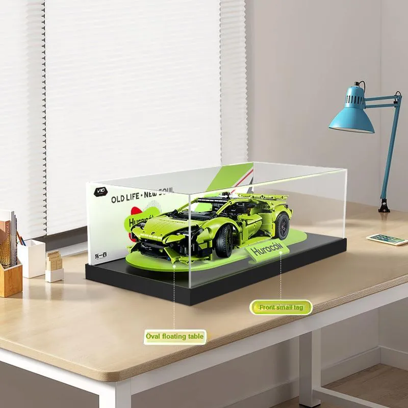 LIGHT YOUR BRICKS LeiYiBai Compatibility Building Block Technic 42161 Lamborghini Racing Display Case Model Accessories-2