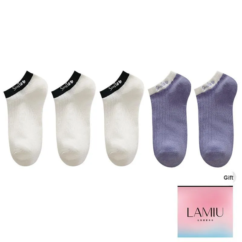 Lan Miao Ankle Socks Women's Shopping Bag 5 Pack-17