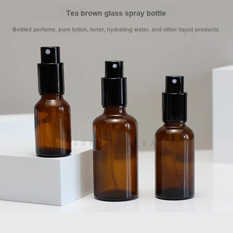 JIANYINGSHU Glass Spray Bottle Portable Partition Bottle Lightproof Glass Push Button Travel Small Bottle-8