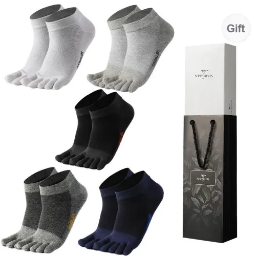 SEPTWOLVES Ankle Socks Men's 5 Pairs Gift Box Sets+Shopping Bag