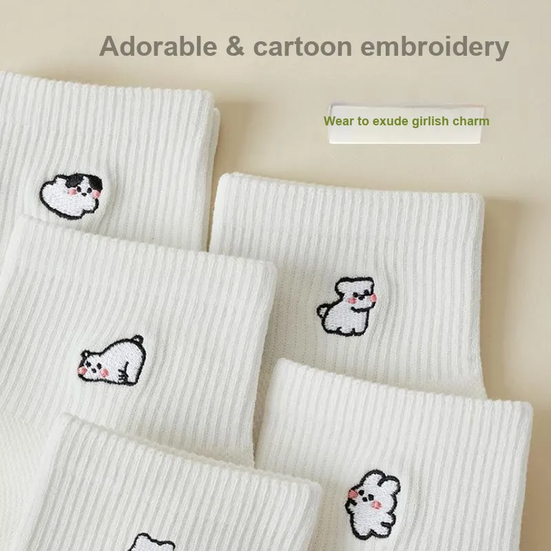 PLANDOO Mid Calf Socks Women's Shopping Bag 4 Pack-10