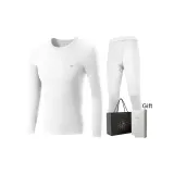 Men's Crew Neck Set (White) 100% cotton Antibacterial Soft/Shopping Bag Included