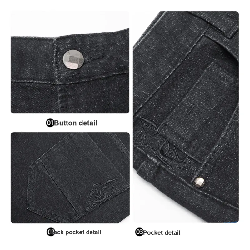 SHANSHAN Jeans Men Red Black-2