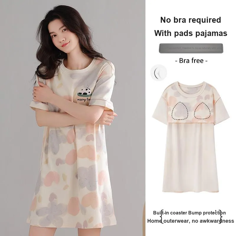 FENTENGCARE Nightgown Women's Apricot-1