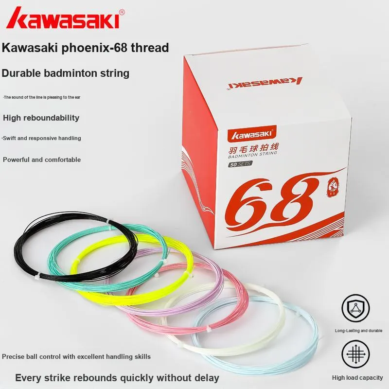Kawasaki Durable Type Badminton Racket Strings Unisex 0.7mm-19