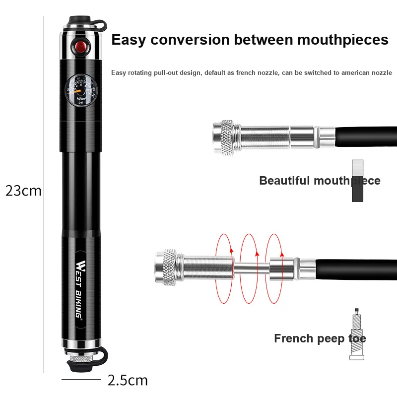 WEST BIKING Bicycle Pumps-3