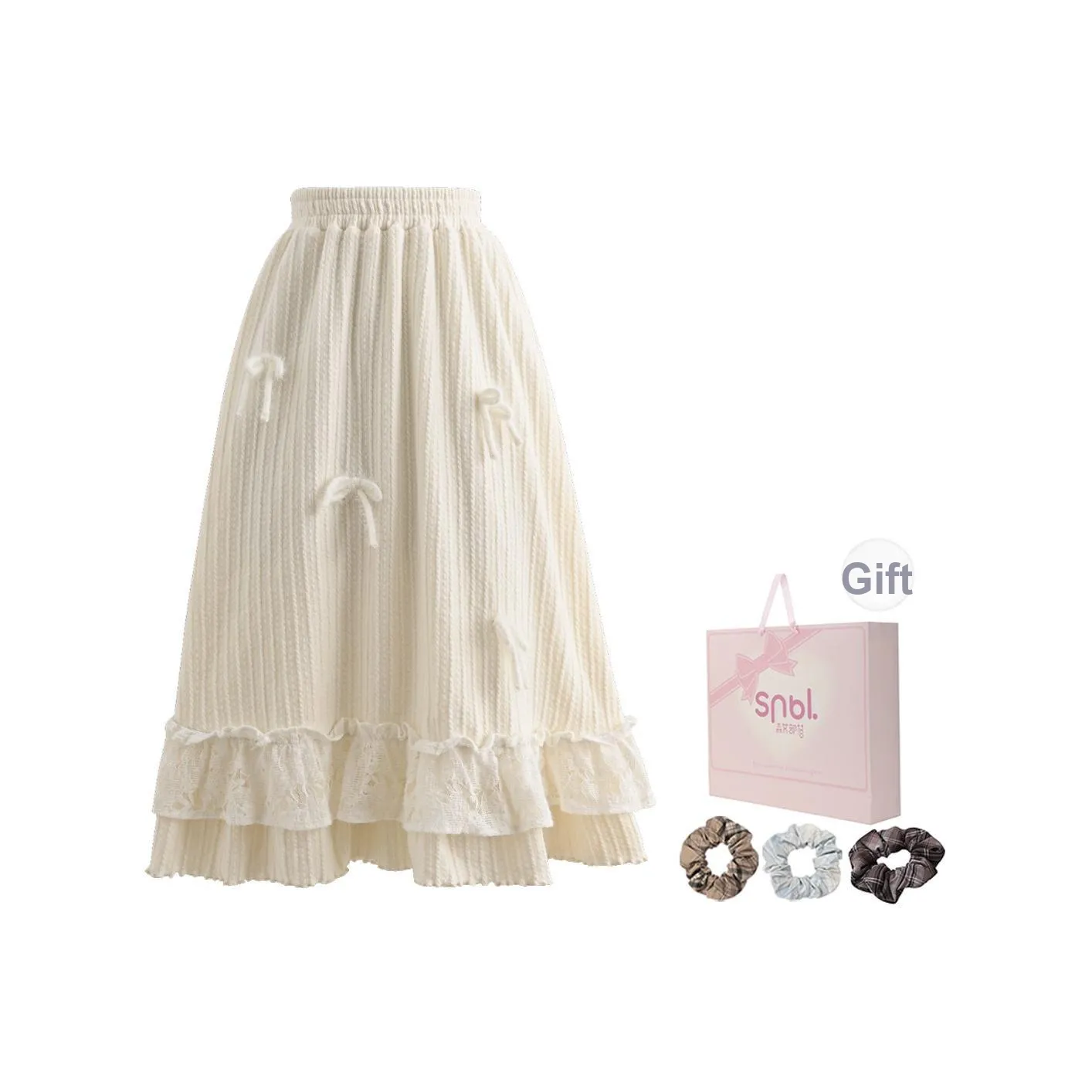 SNBL Экрю Женские Повседневные Длинные Юбки