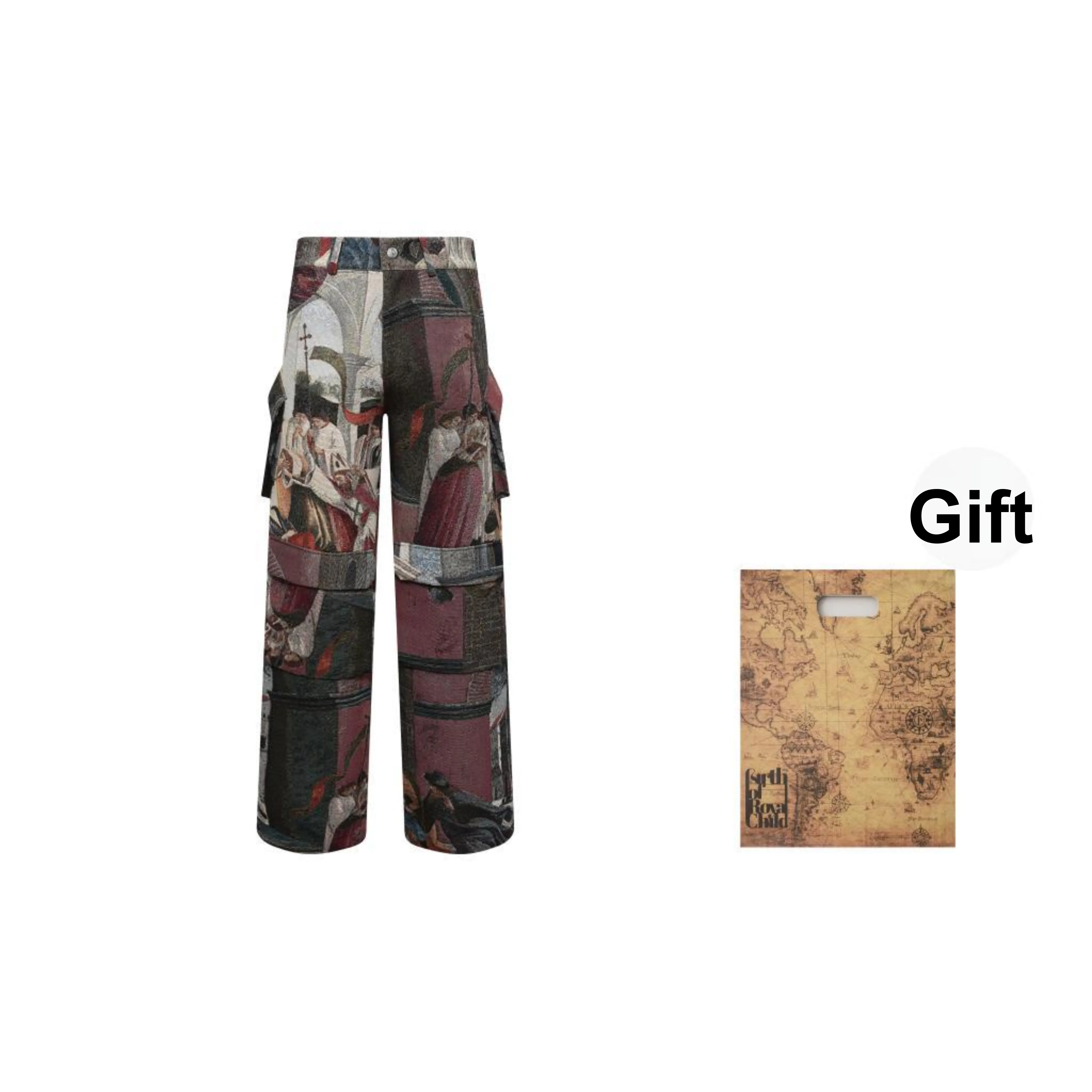 BIRTH OF ROYAL CHILD Artist Jacquard Weave Cargo Pants