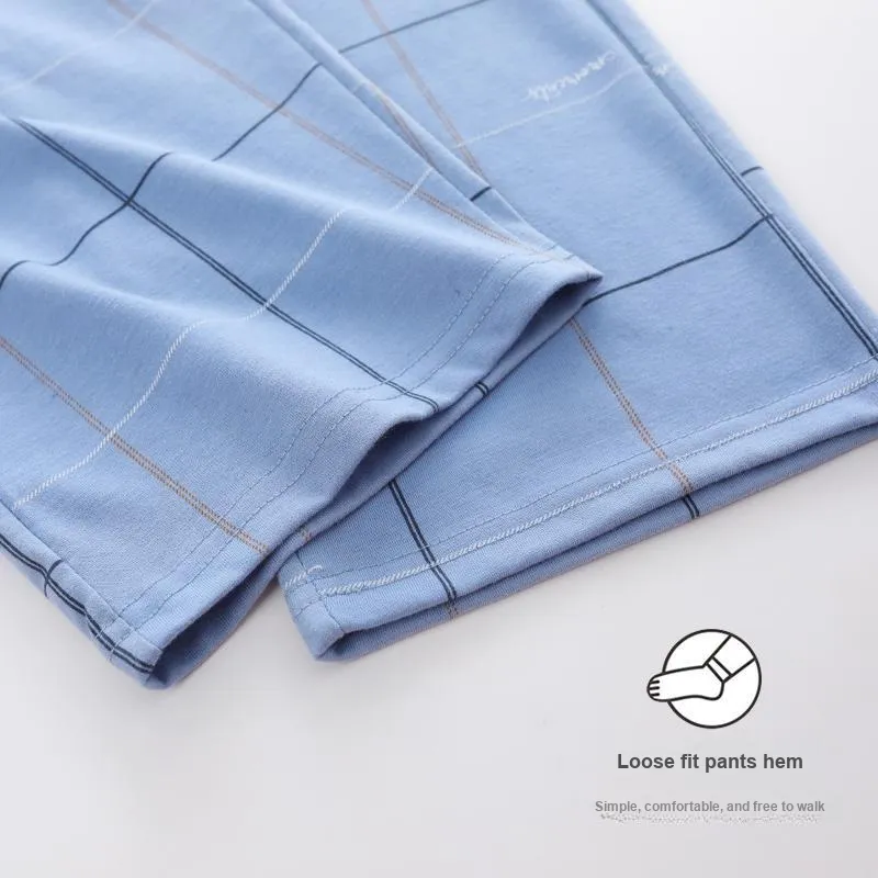 MIIOW Pajama Pants Men's Light Blue-3