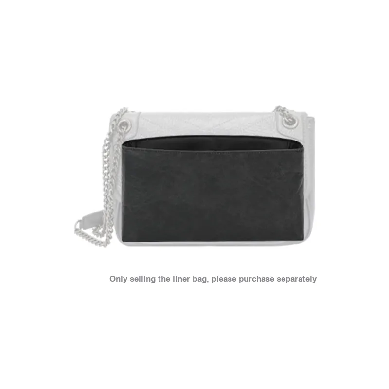Tide DuPont Paper Storage Satin YSL Super Light Bag Accessory, Bag Insert Women's Black-1
