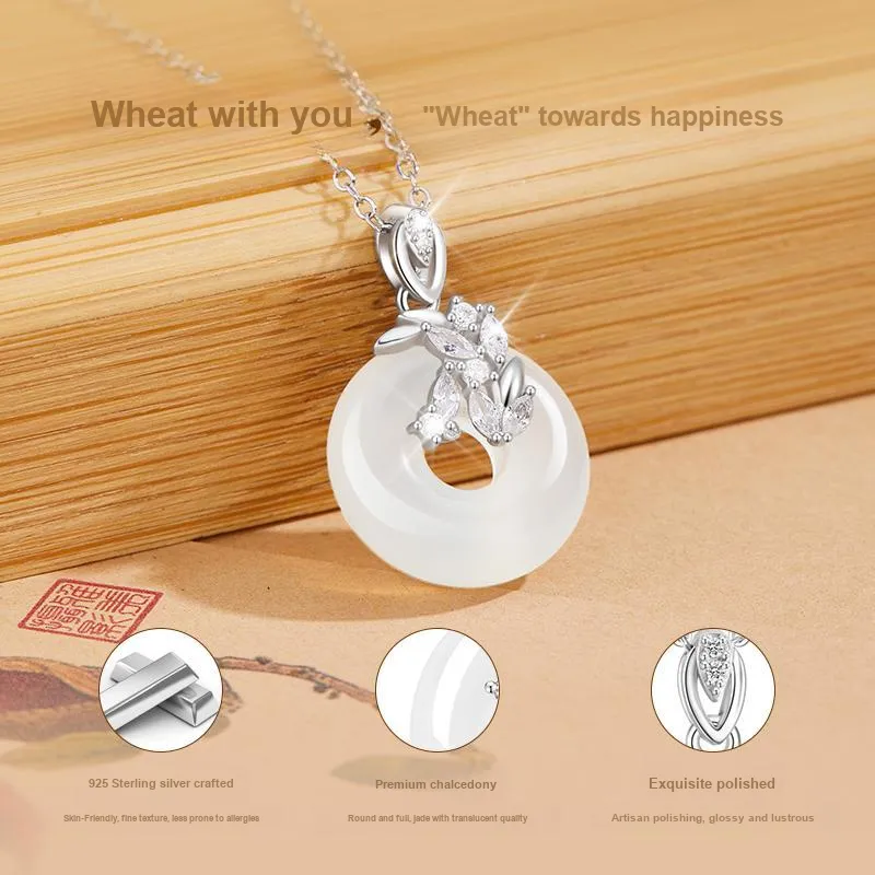 MOLADY Chalcedony Natural Jade Necklace For Women's Women's-1