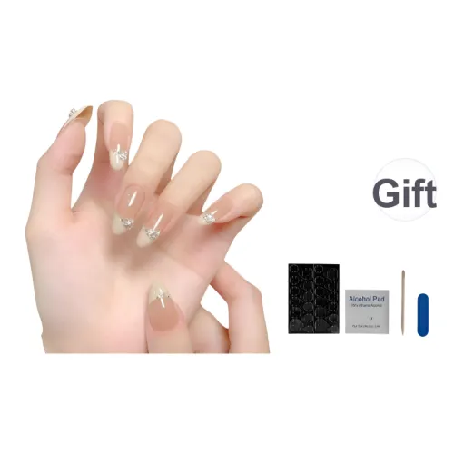 OUYUJI Ручной Готовый товар False Nail Миндаль Средний Staircase Овал Кожа Smudge Стиль Instagram